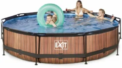 EXIT TOYS EXIT Wood Zwembad - 360 X 76 Cm - Met Filterpomp -Zwembaduitrustings Winkel 670 1200 exit 30 12 12 10 int 3