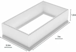 Polystyreen Zwembad Blokkenset - 7,00 X 3,50 X 1,50 M -Zwembaduitrustings Winkel 700x350 zij size
