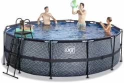 EXIT TOYS EXIT Stone Zwembad - 450 X 122 Cm - Met Zandfilterpomp En Trap -Zwembaduitrustings Winkel 807 1200 30.27.15.00 3