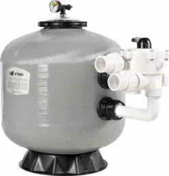 W'eau SPP-500 Polyester Versterkt Side Mount Zandfilter 12m³ -Zwembaduitrustings Winkel 900 865 sidemountfiberglass white grey 2 2