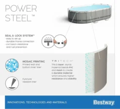 Bestway Power Steel Oval Zwembad - 488 X 305 X 107 Cm - Met Filterpomp En Accessoires -Zwembaduitrustings Winkel 900 989 56448 02 power steel