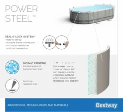 Bestway Power Steel Oval Zwembad - 427 X 250 X 100 Cm - Met Filterpomp En Accessoires -Zwembaduitrustings Winkel 900 989 56620 02 power steel