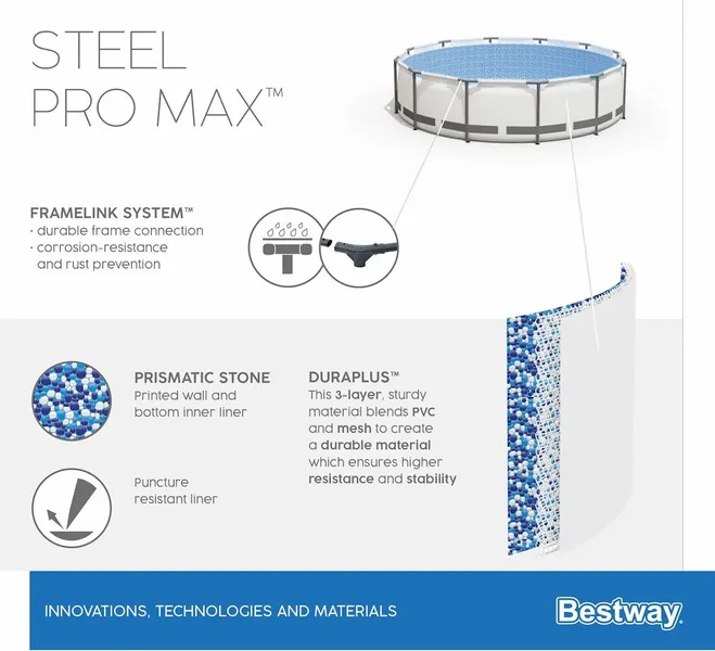 Bestway Steel Pro MAX Zwembad - 305 X 76 Cm 5 Bestway Steel Pro MAX Zwembad - 305 X 76 Cm - Afbeelding 5