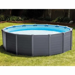 Intex Graphite Panel Pool - 478 X 124 Cm - Met Zandfilterpomp En Accessoires -Zwembaduitrustings Winkel graphite panel