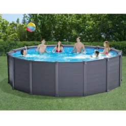 Intex Graphite Panel Pool - 478 X 124 Cm - Met Zandfilterpomp En Accessoires -Zwembaduitrustings Winkel graphite panel pool1